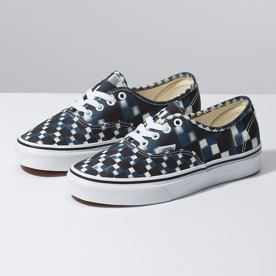 Vans Bayan Spor Ayakkabı Double Check Authentic Siyah/Mavi Outlet | 77109-101